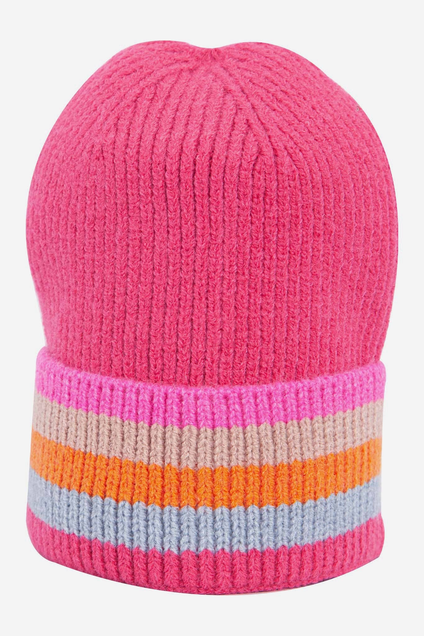 Delta Hot Pink Rainbow Stripe beanie