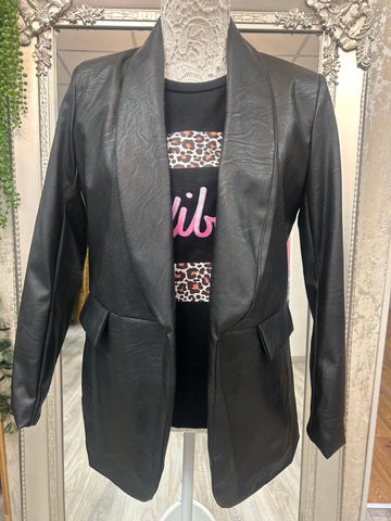 Kerry faux leather blazer