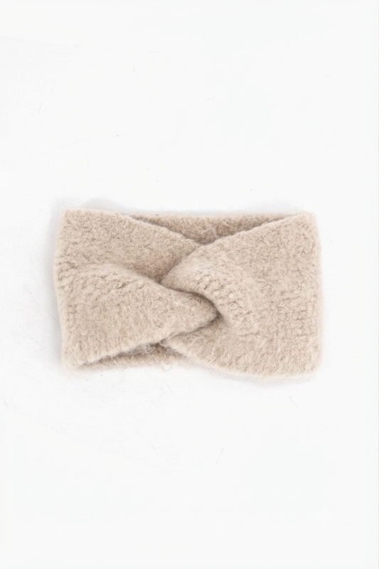 Winter Knitted Headband in Beige