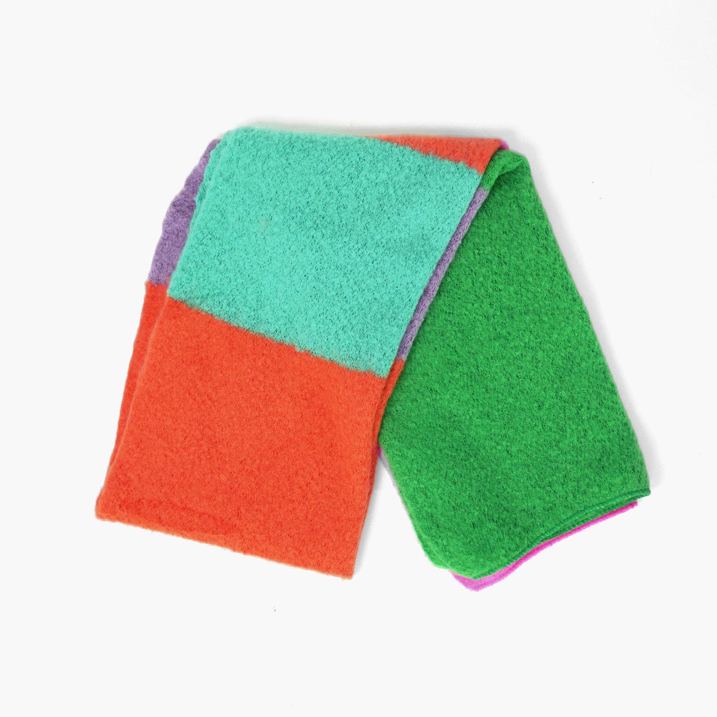 Nellie Heavyweight Scarf - Orange/Green, Colour Block