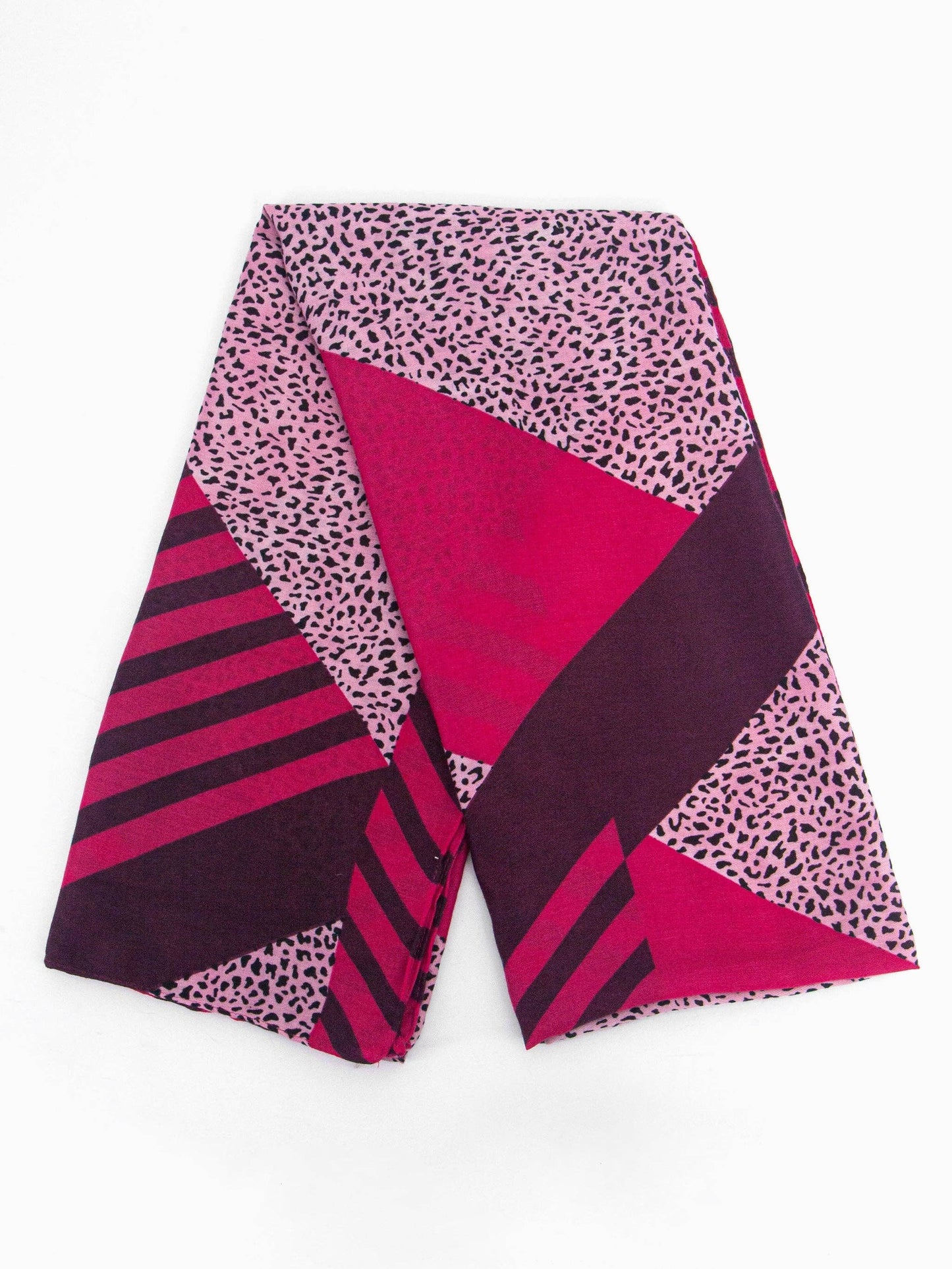 Jodi Lightweight Scarf - Fuchsia, Animal Stripe