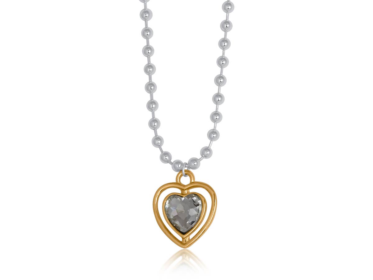 FLORE TWO TONE HEART NECKLACE