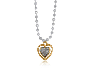 FLORE TWO TONE HEART NECKLACE