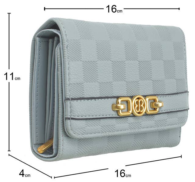 CHECKERBOARD TRIFOLD WALLET