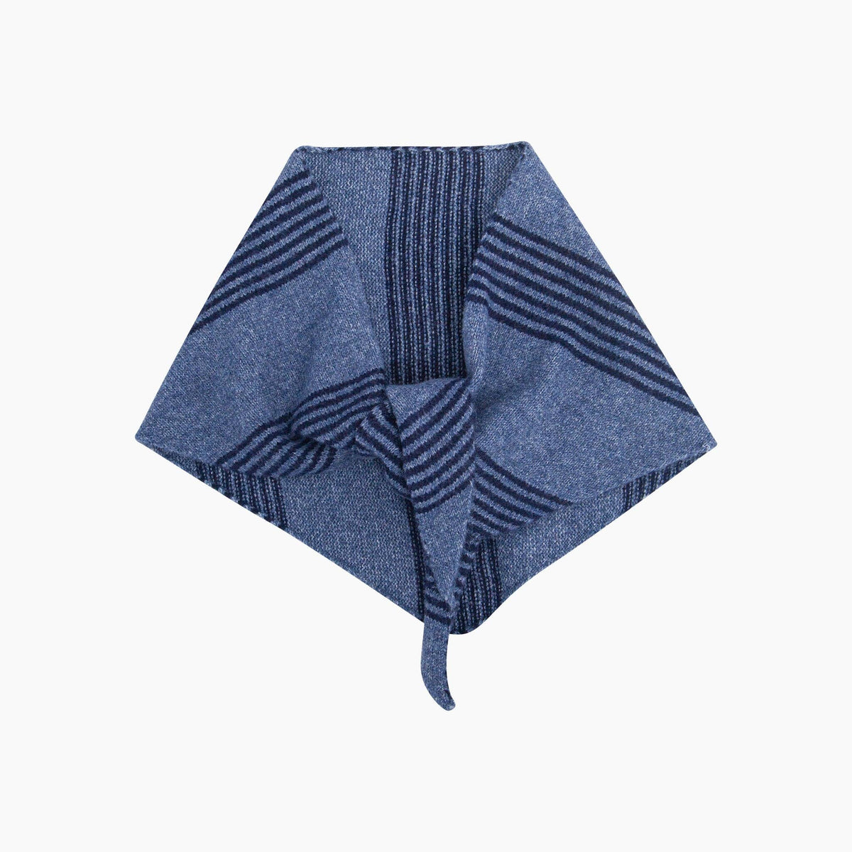 Kelsey Striped Triangle Heavyweight Scarf in Navy/Denim