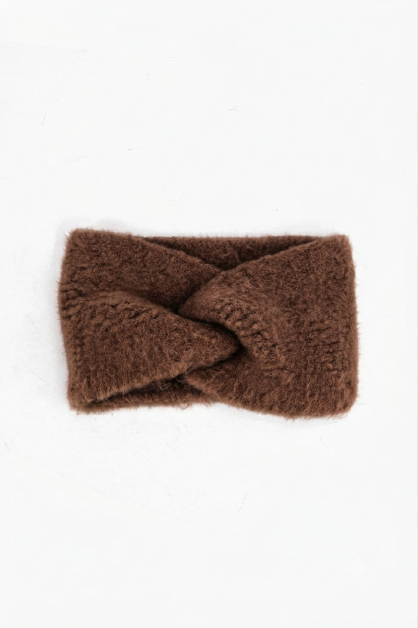 Winter Knitted Headband in Brown