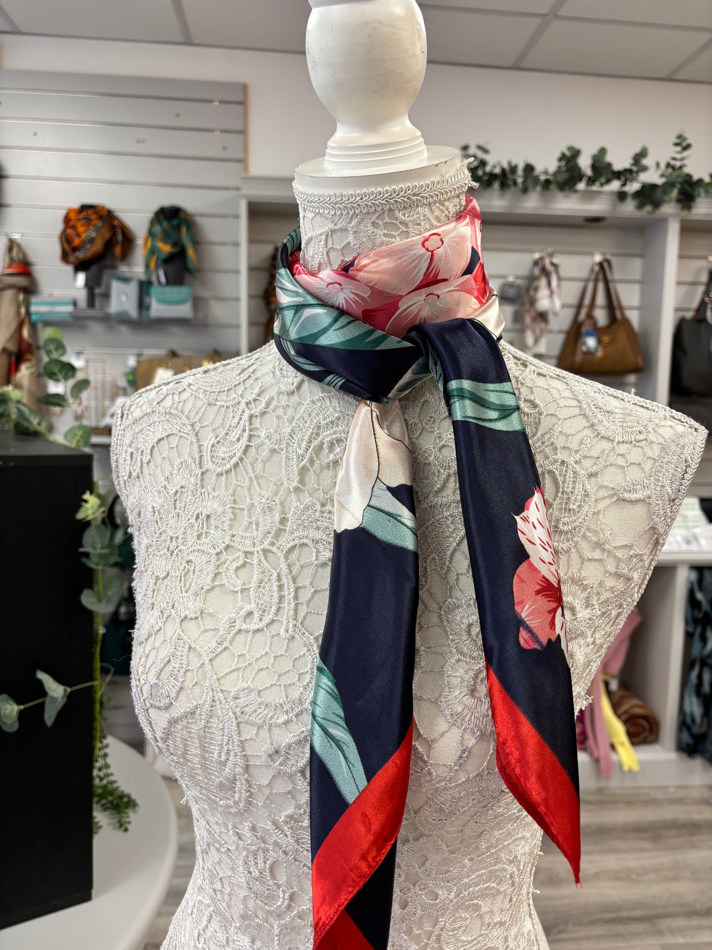 Satin feel neck scarves