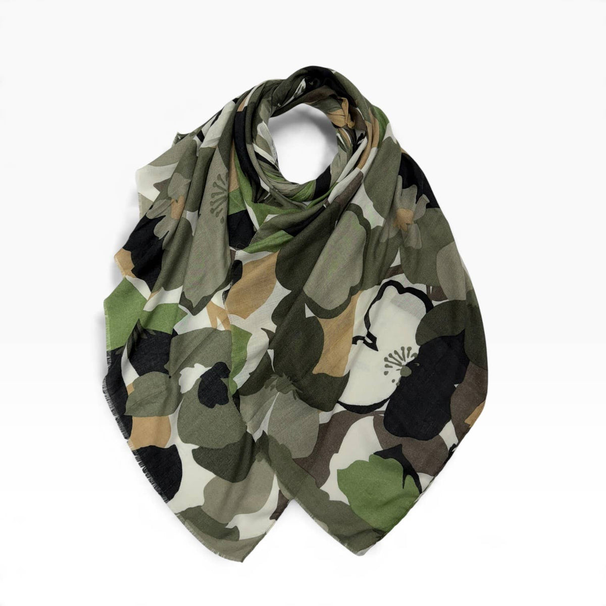 Poppy Floral Print Lightweight Scarf