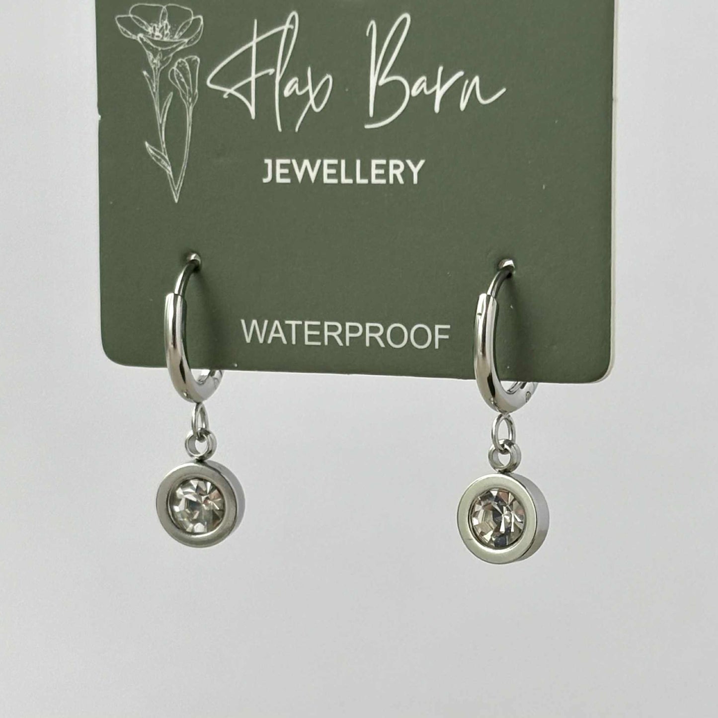 Round Zirconia Huggies Tarnish Resistant