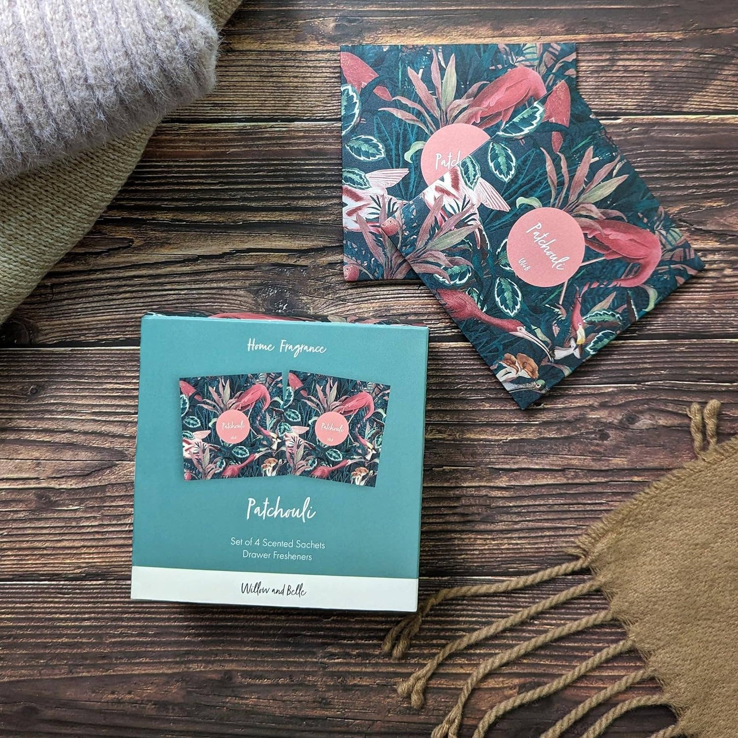 Set of 4 Patchouli - Jungle Green Design