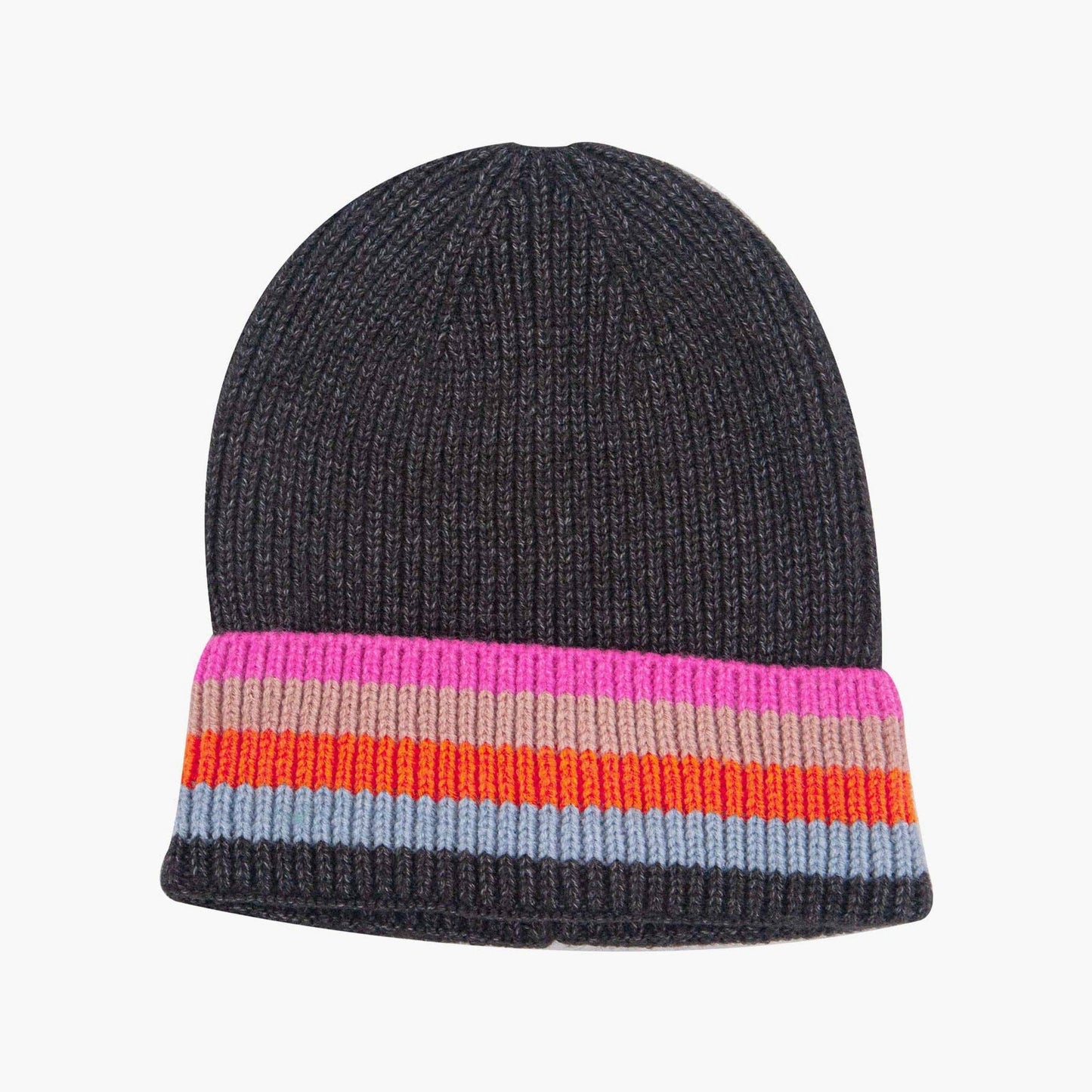 Delta Black Rainbow Stripe Beanie Hat