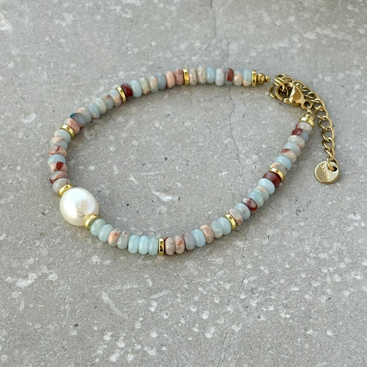 Sea Spray Beaded Bracelet Tarnish Resistant