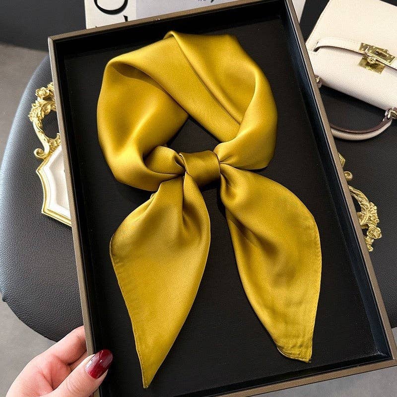 Kali Solid Color Silk Square Scarf