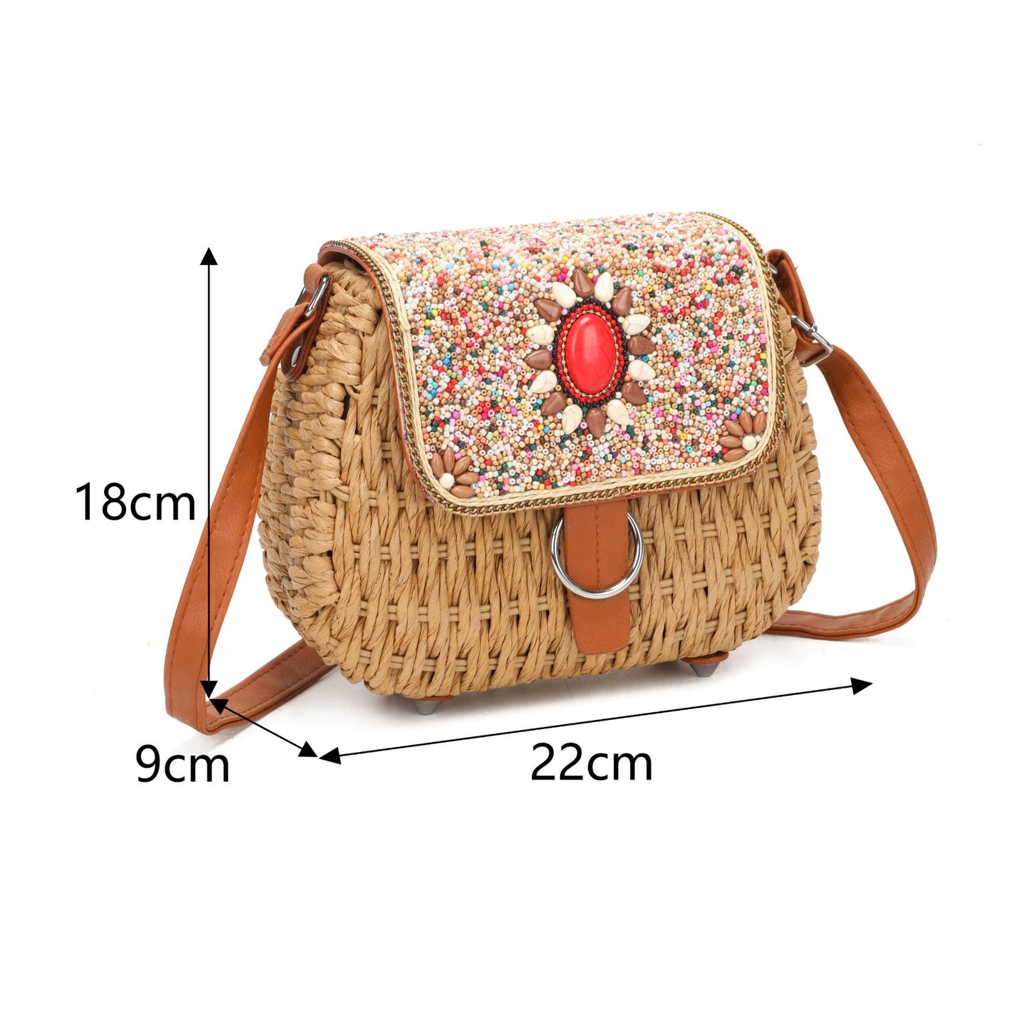 Shan Straw Crossbody Bag