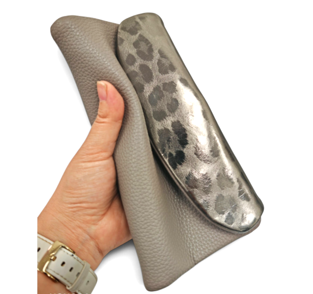 Nora Soft Pu Metallic Leopard Print Long Purse Gift Box
