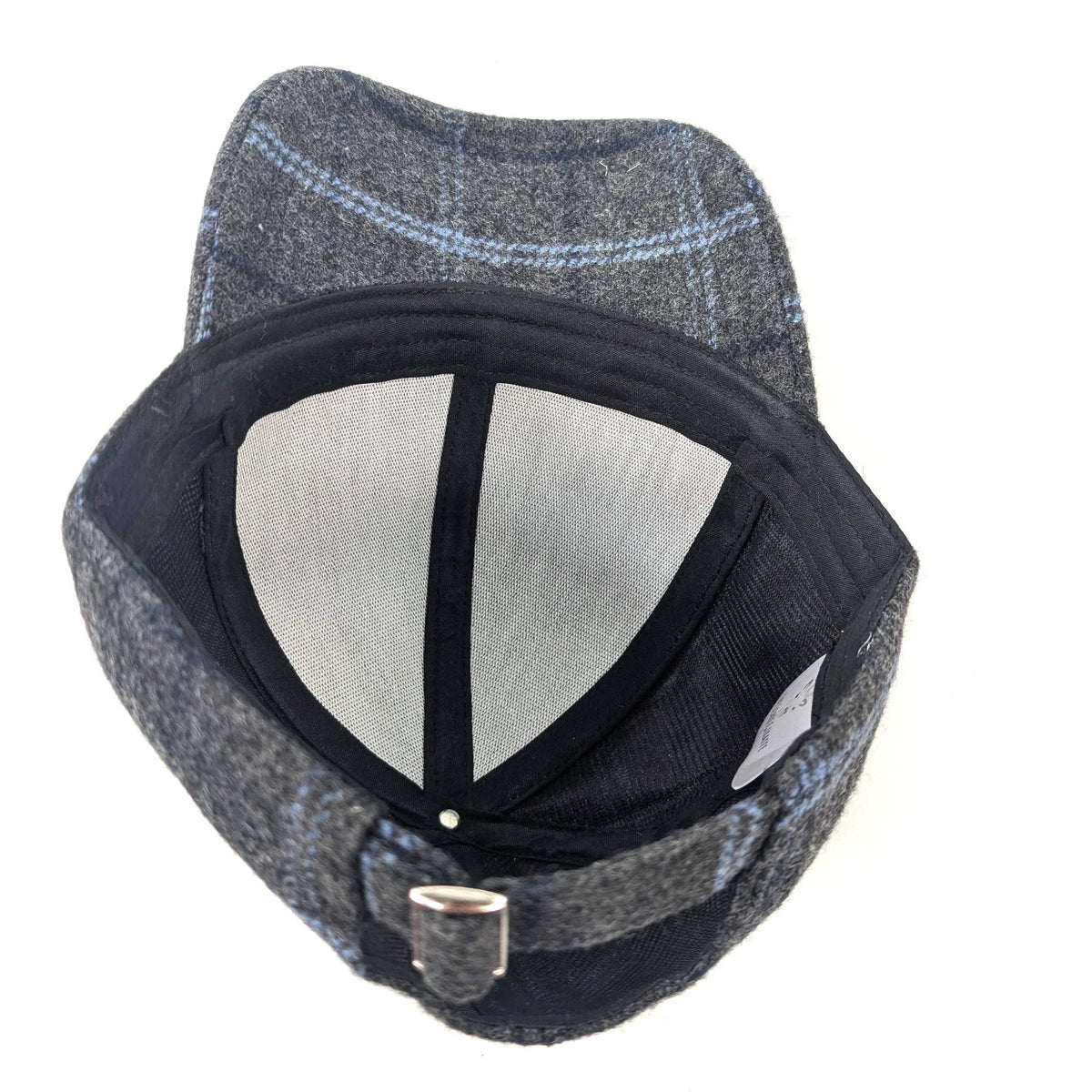 Check Wool Style Cap - Slate Grey