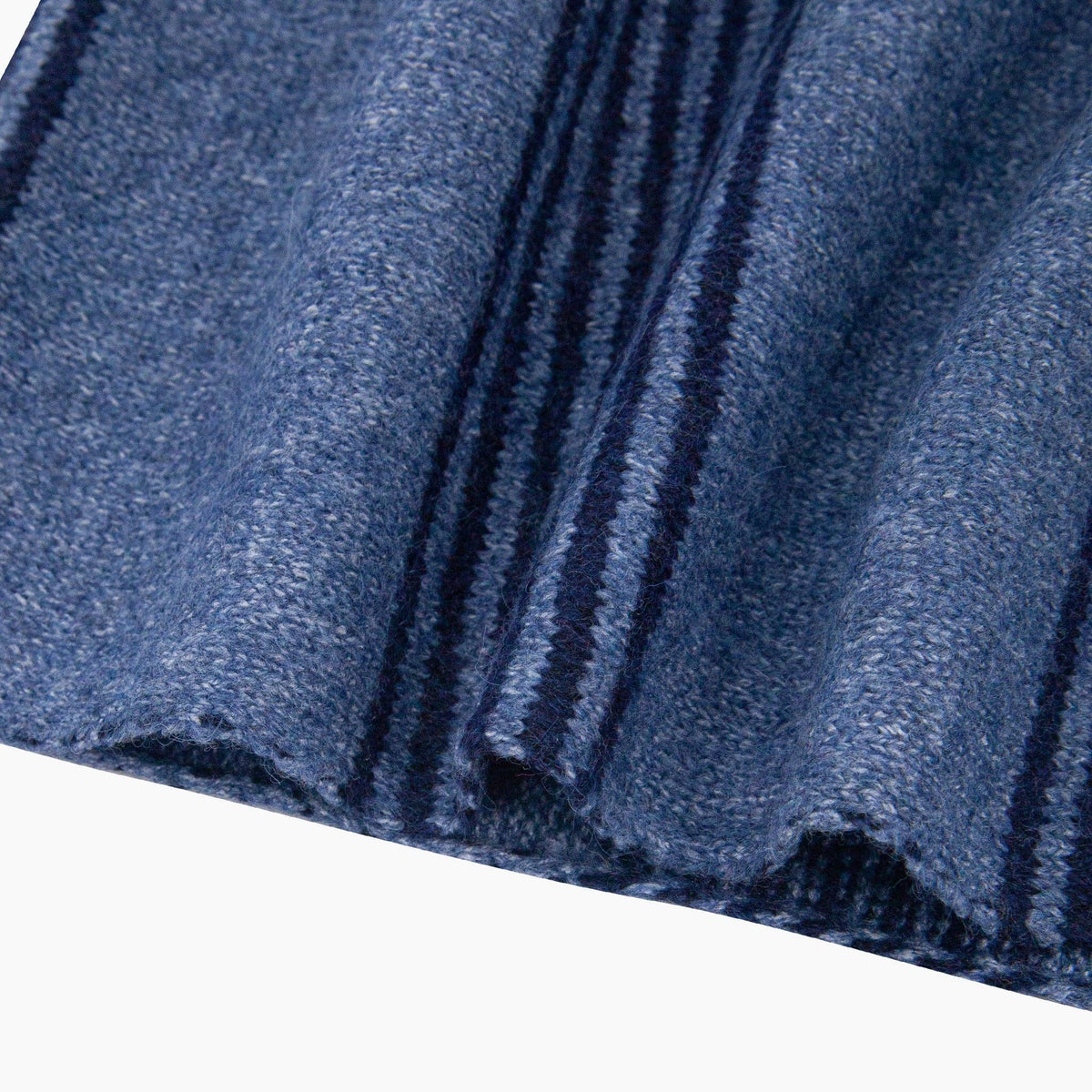 Kelsey Striped Triangle Heavyweight Scarf in Navy/Denim