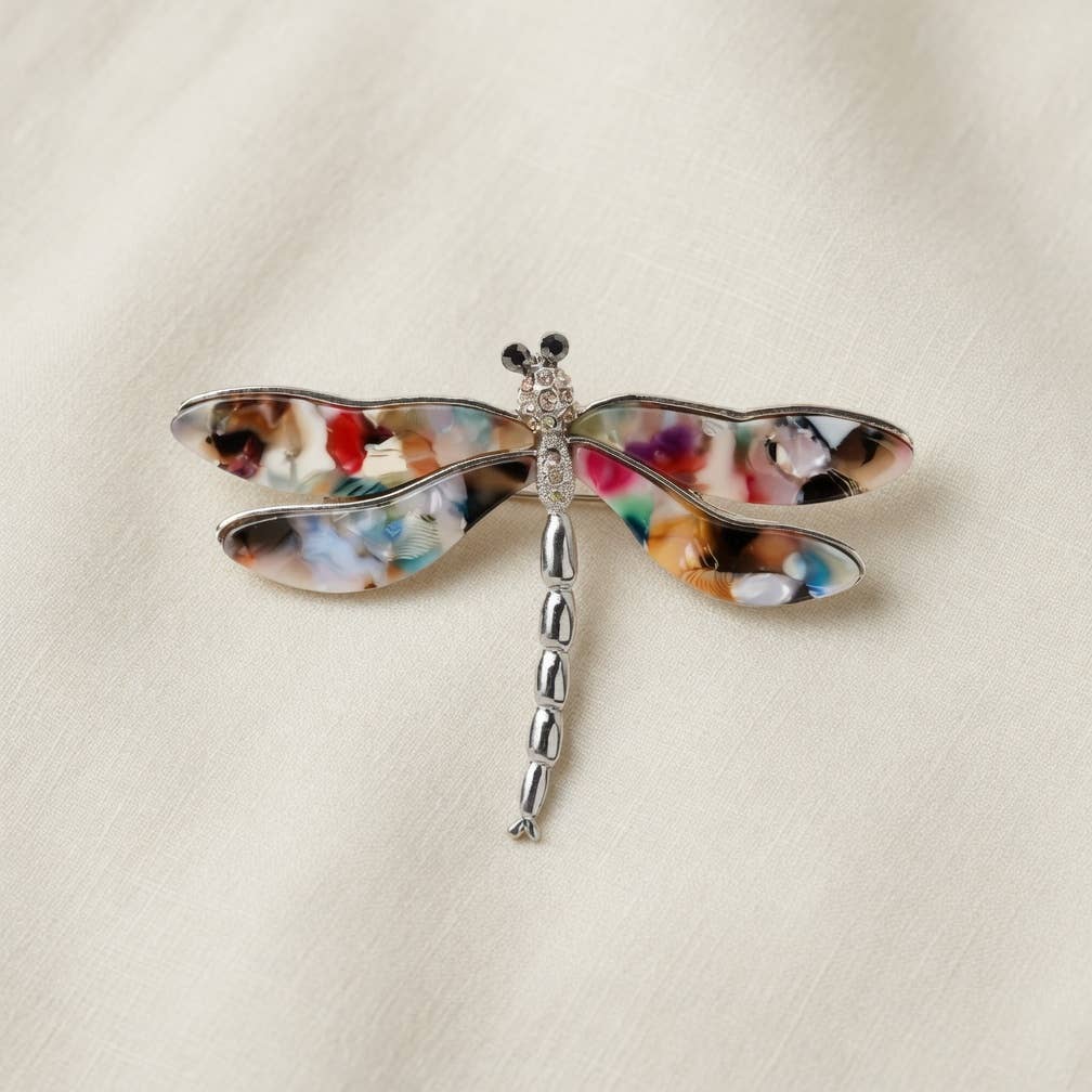 Resin Dragonfly Brooch – Multicolour