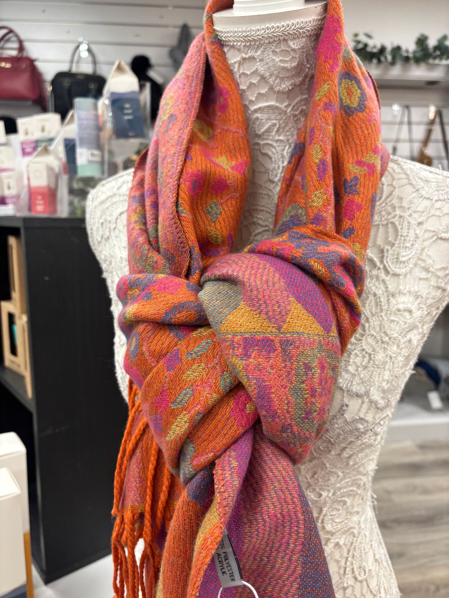 Iris floral scarf