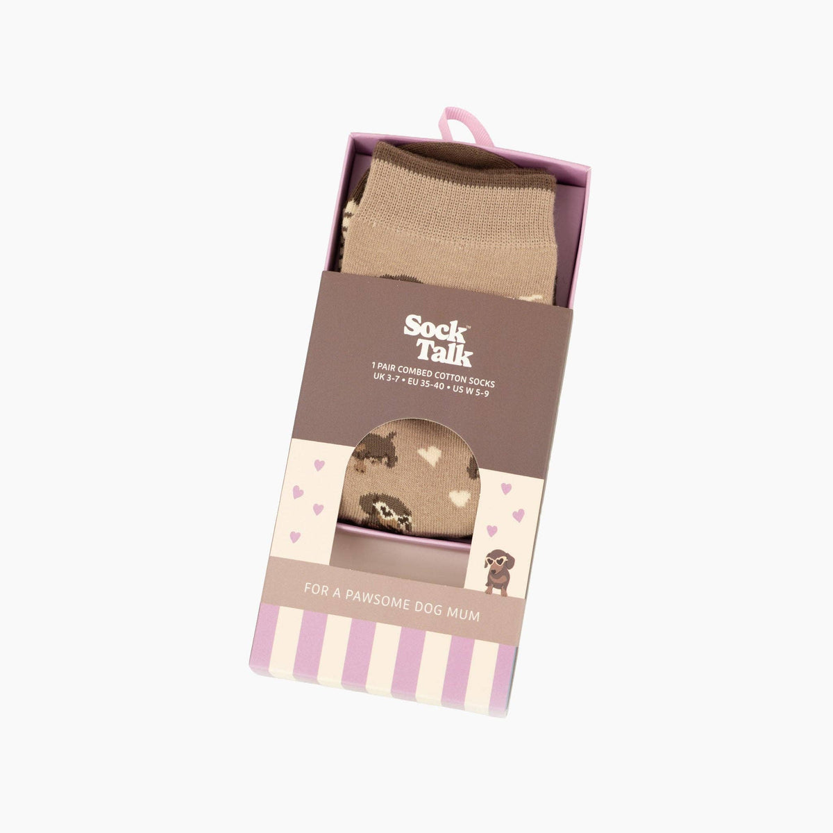Dog Mum Combed Cotton Socks Matchbox Giftset