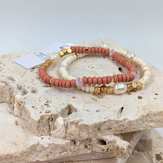 Delta duo beaded bracelet stack