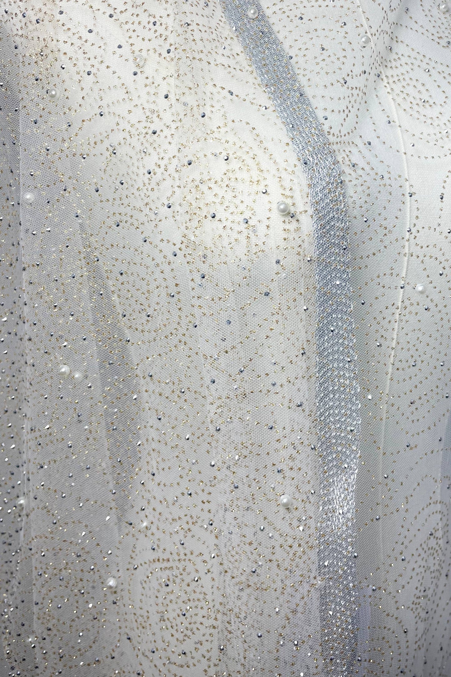 Rose Pearl Embellished Sheer Scarf/ Shawl