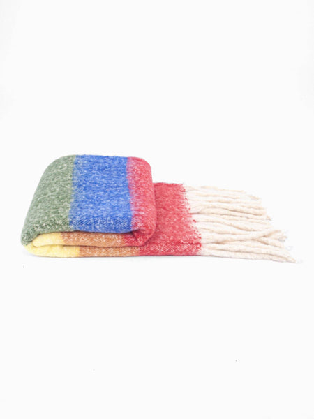 Eliza Heavyweight Scarf - Horizontal Rainbow Stripe