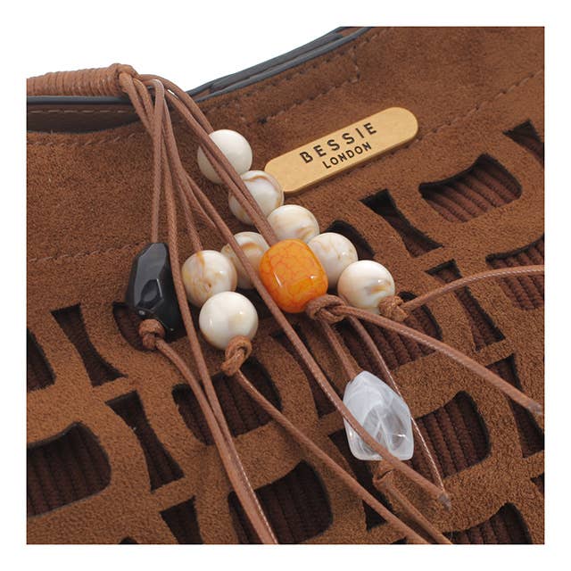 GINA GEOMETRIC SUEDETTE SHOULDER BAG