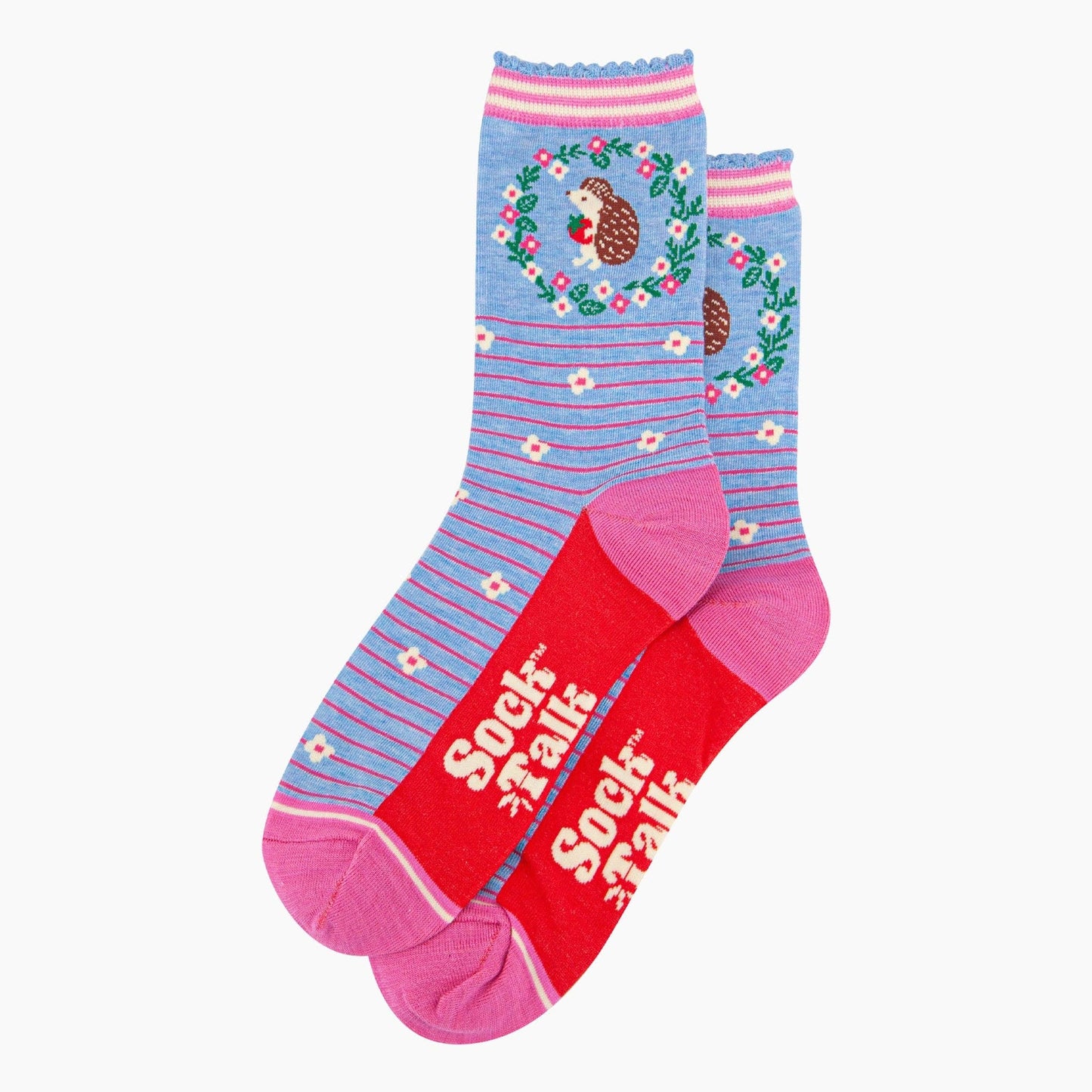 Hedgehog Wreath and Strawberry socks