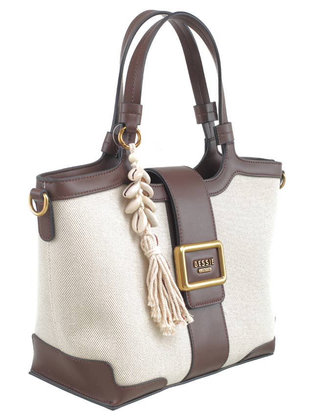 Chantelle CANVAS BOHO BUCKLE TOTE WITH TASSEL CHARM