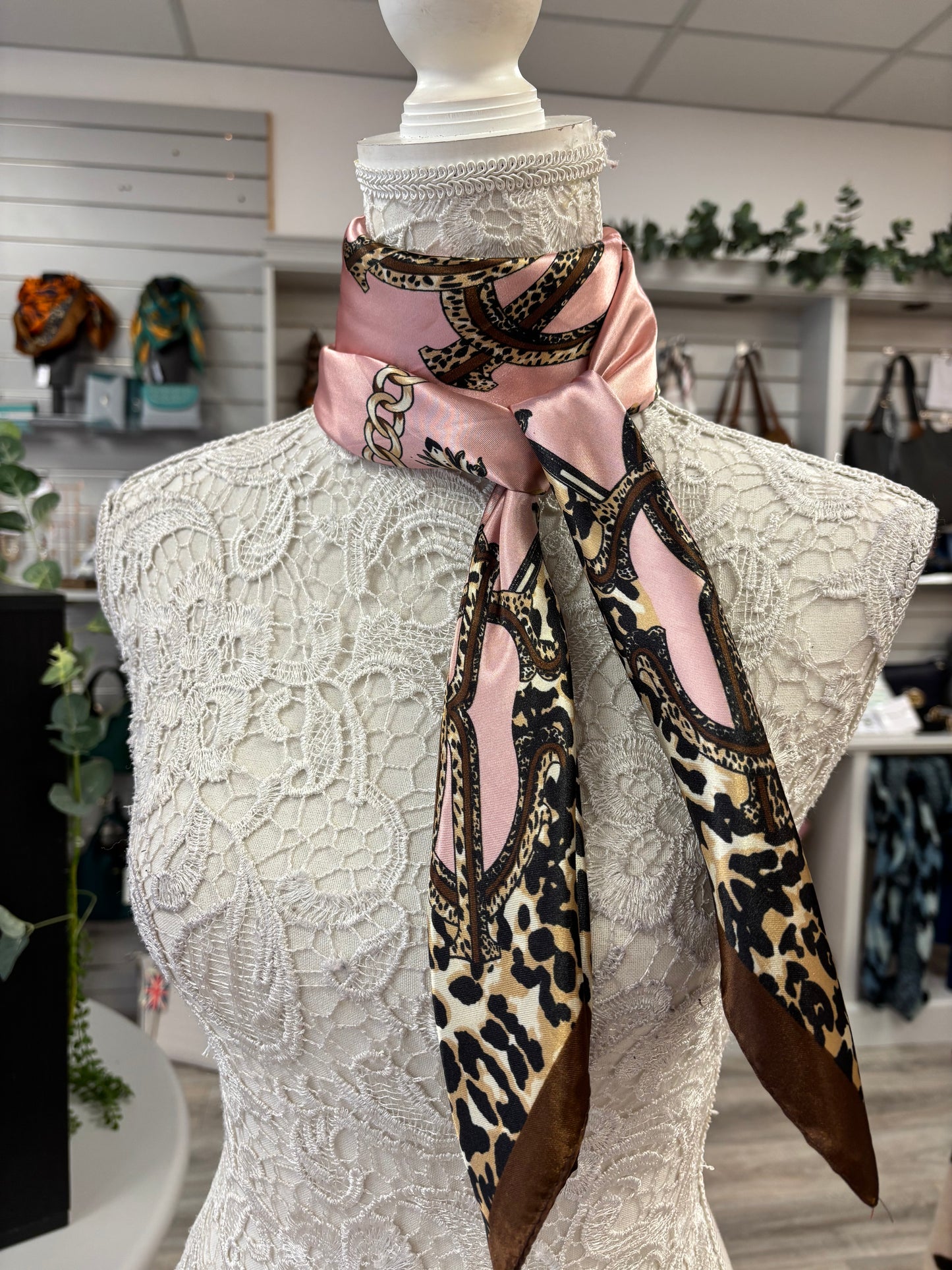 Satin feel neck scarves