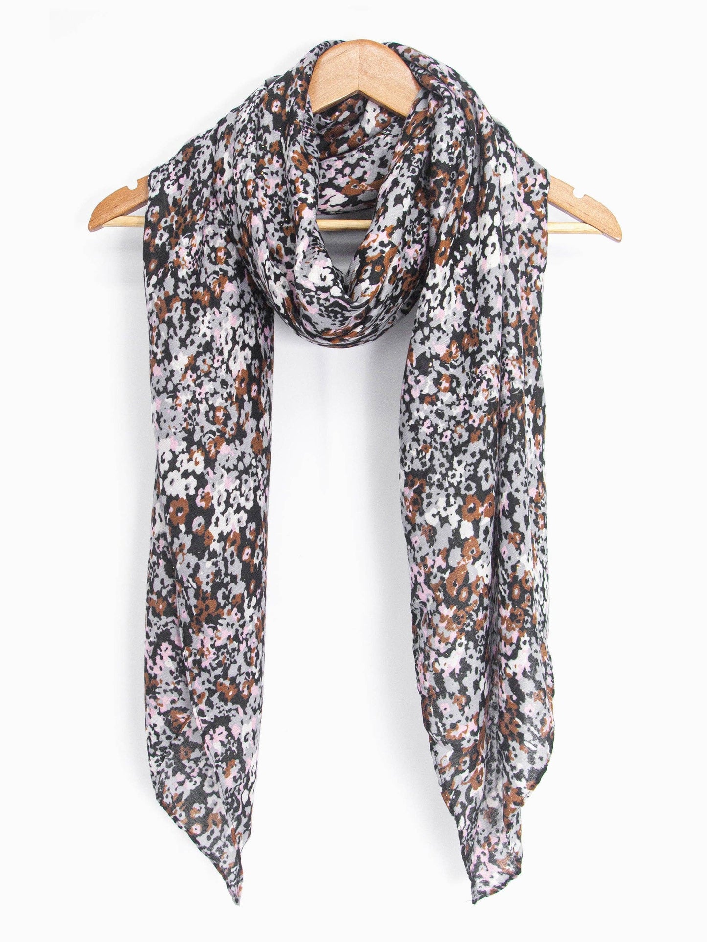 Meera Lightweight Scarf - Neutral, Floral