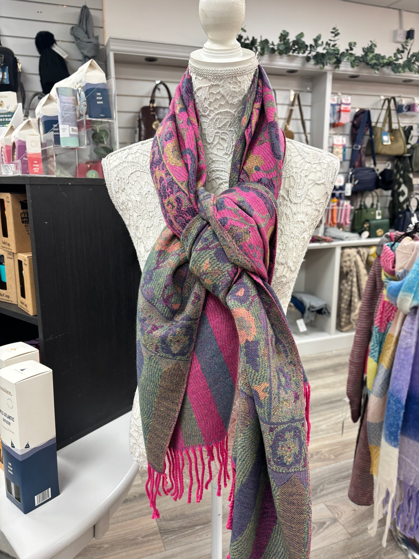 Iris floral scarf