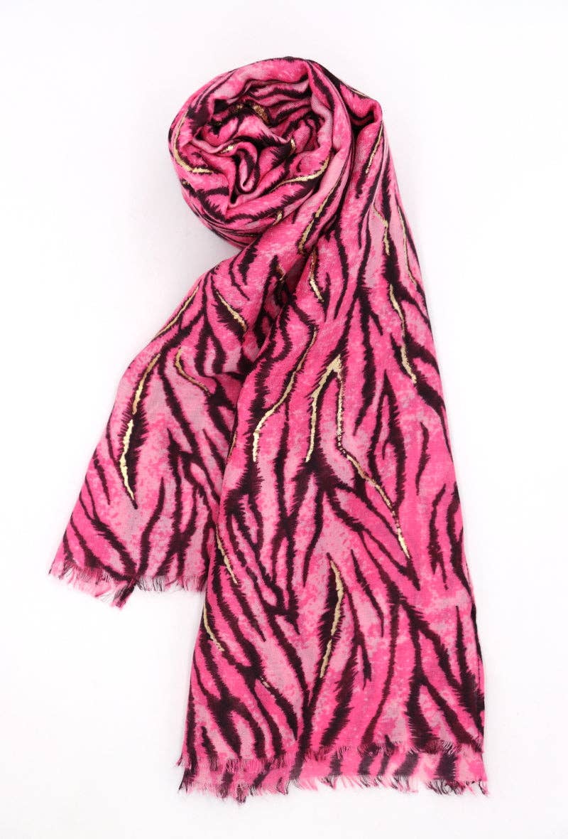 Sheena pink leopard scarf