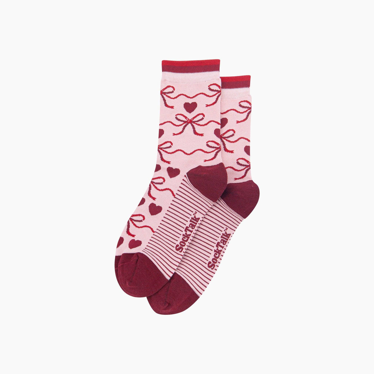 Ribbon Bow Women's Bamboo Socks in Soft Pink