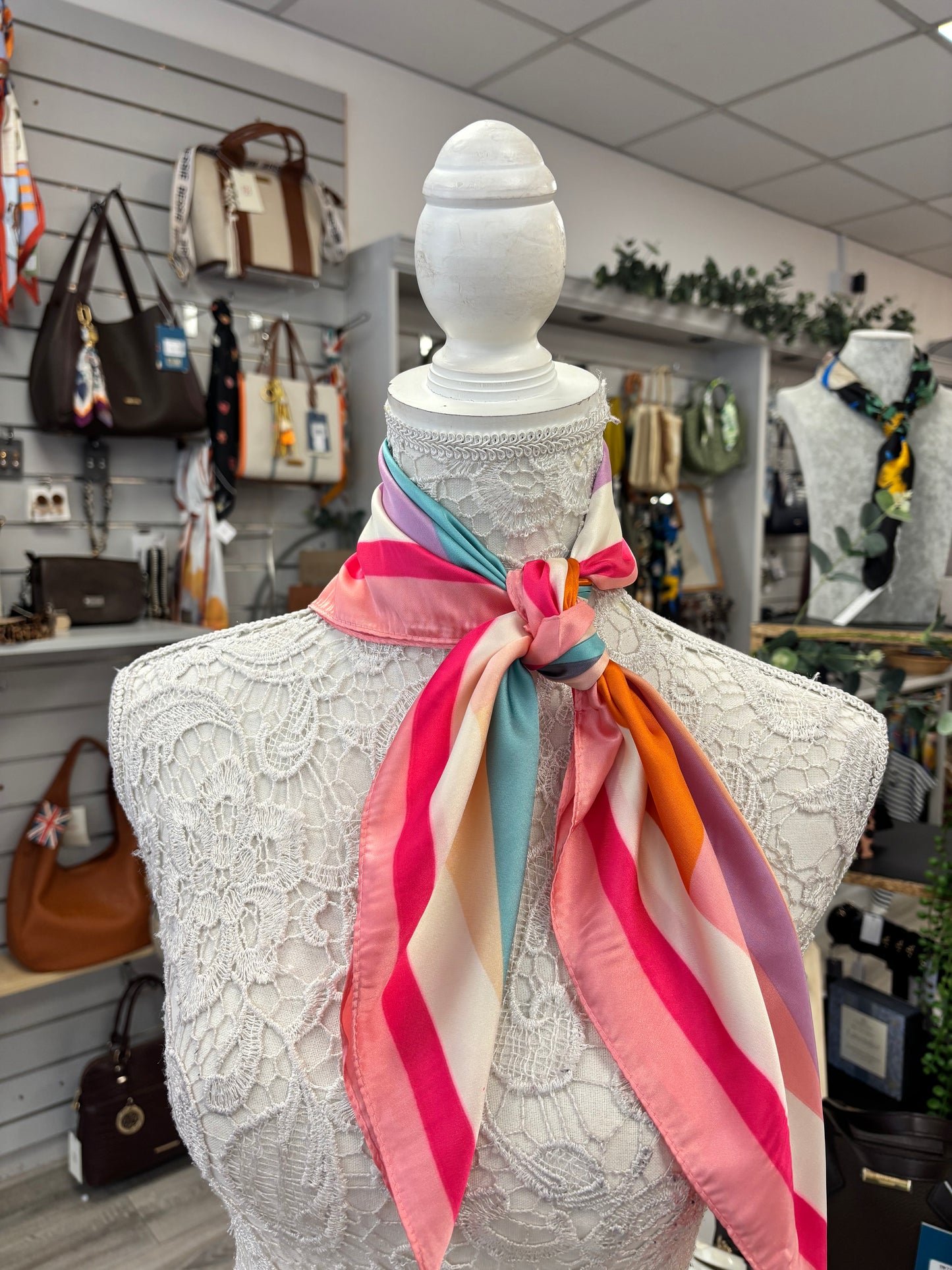 Chloe block multi coloured neck scarf