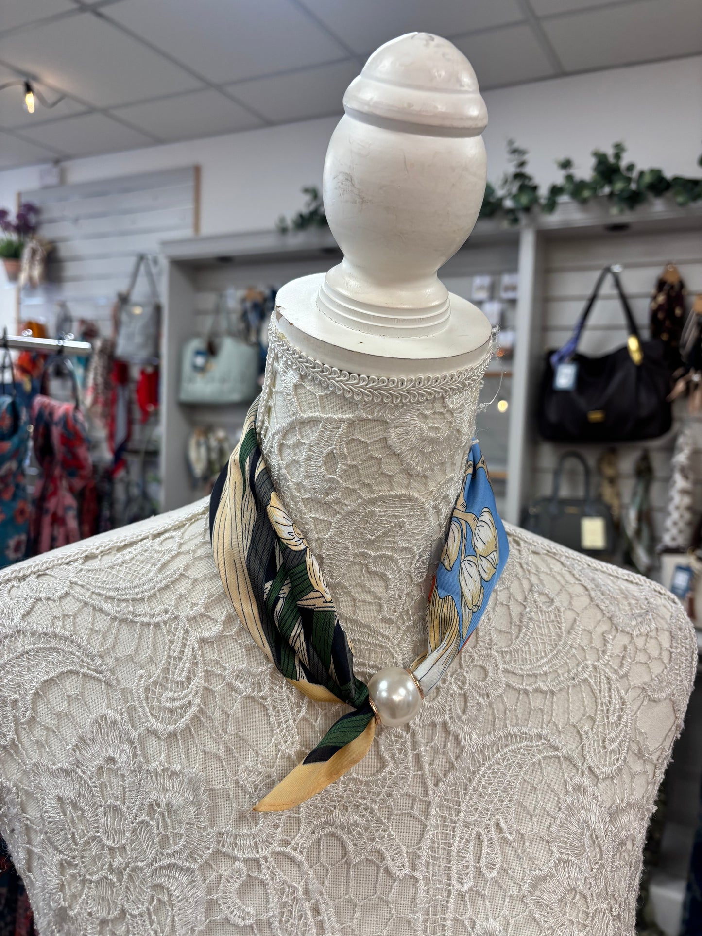 Oriental print Pearl scarf
