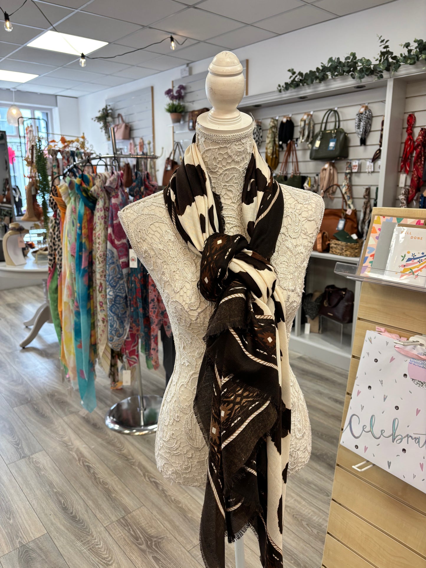 Daisy cow print scarf