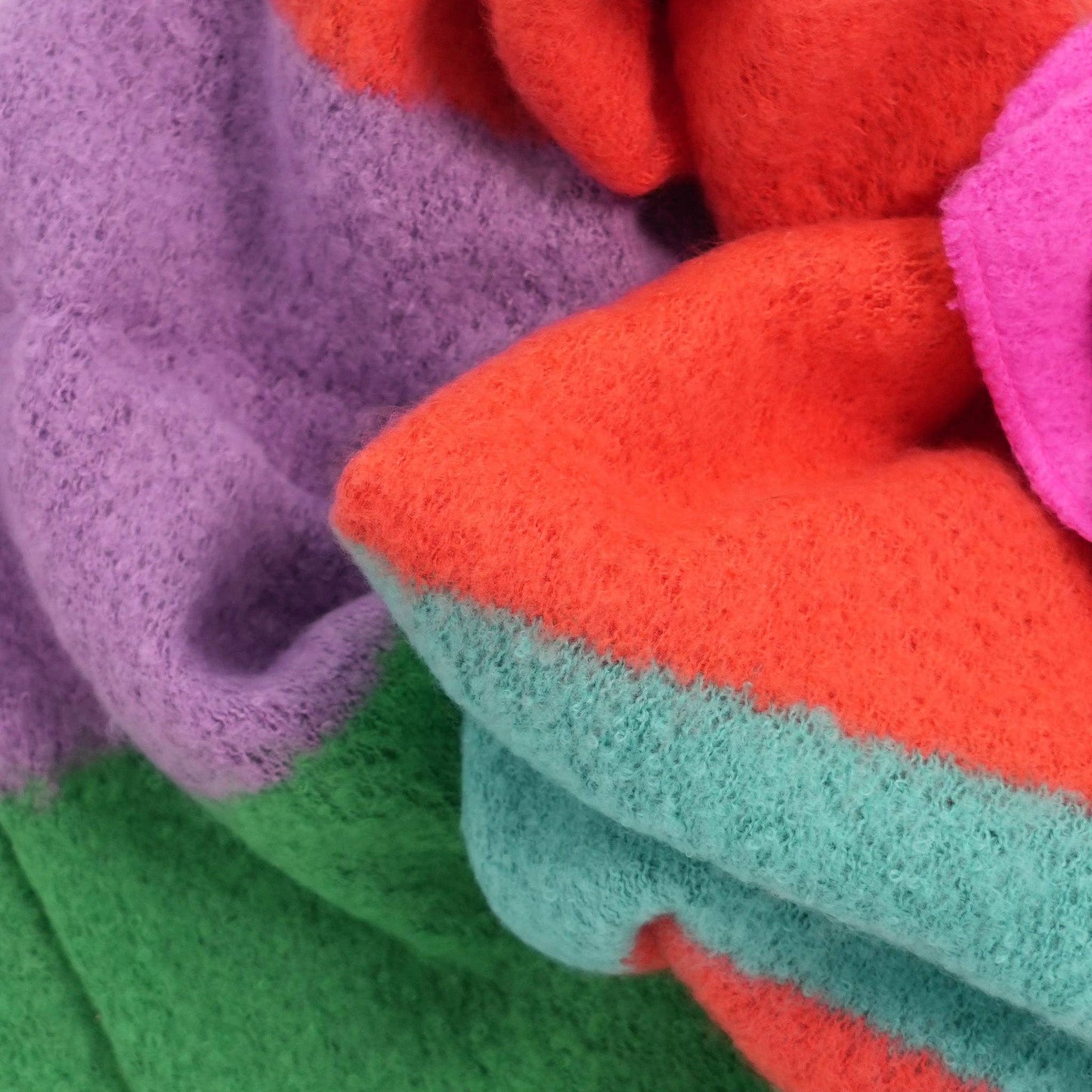 Nellie Heavyweight Scarf - Orange/Green, Colour Block