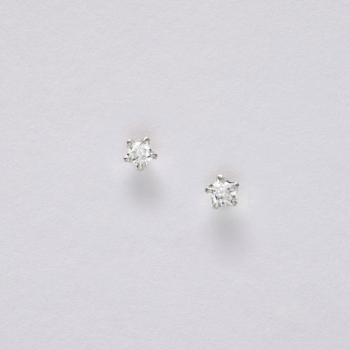 Sterling CZ Silver Studs - Cubic Zirconia Star Stud Earrings – Christmas Gift Boxed Vintage Tree Design