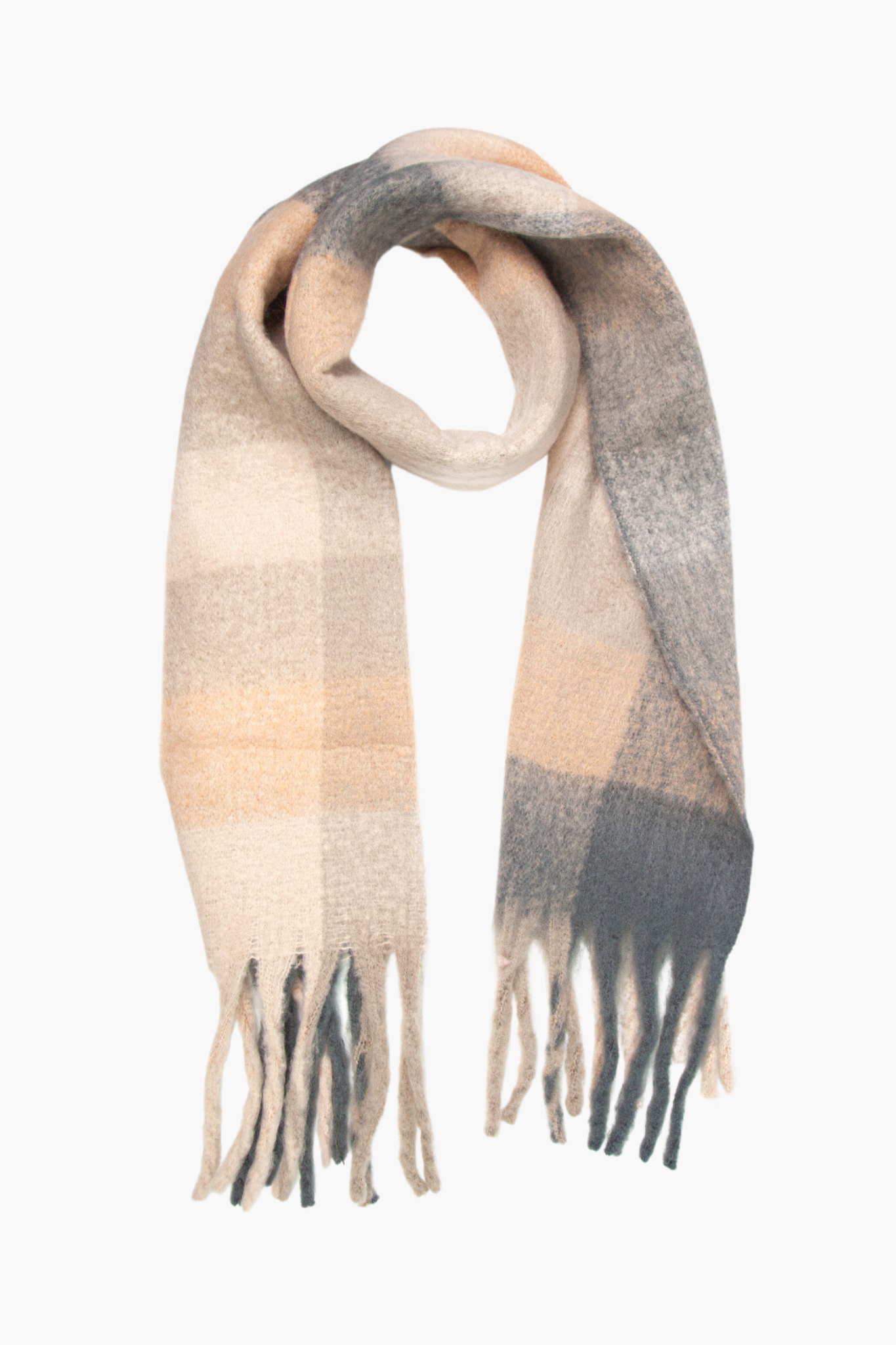 Allie Heavyweight Scarf - Neutral, Square Colour Block
