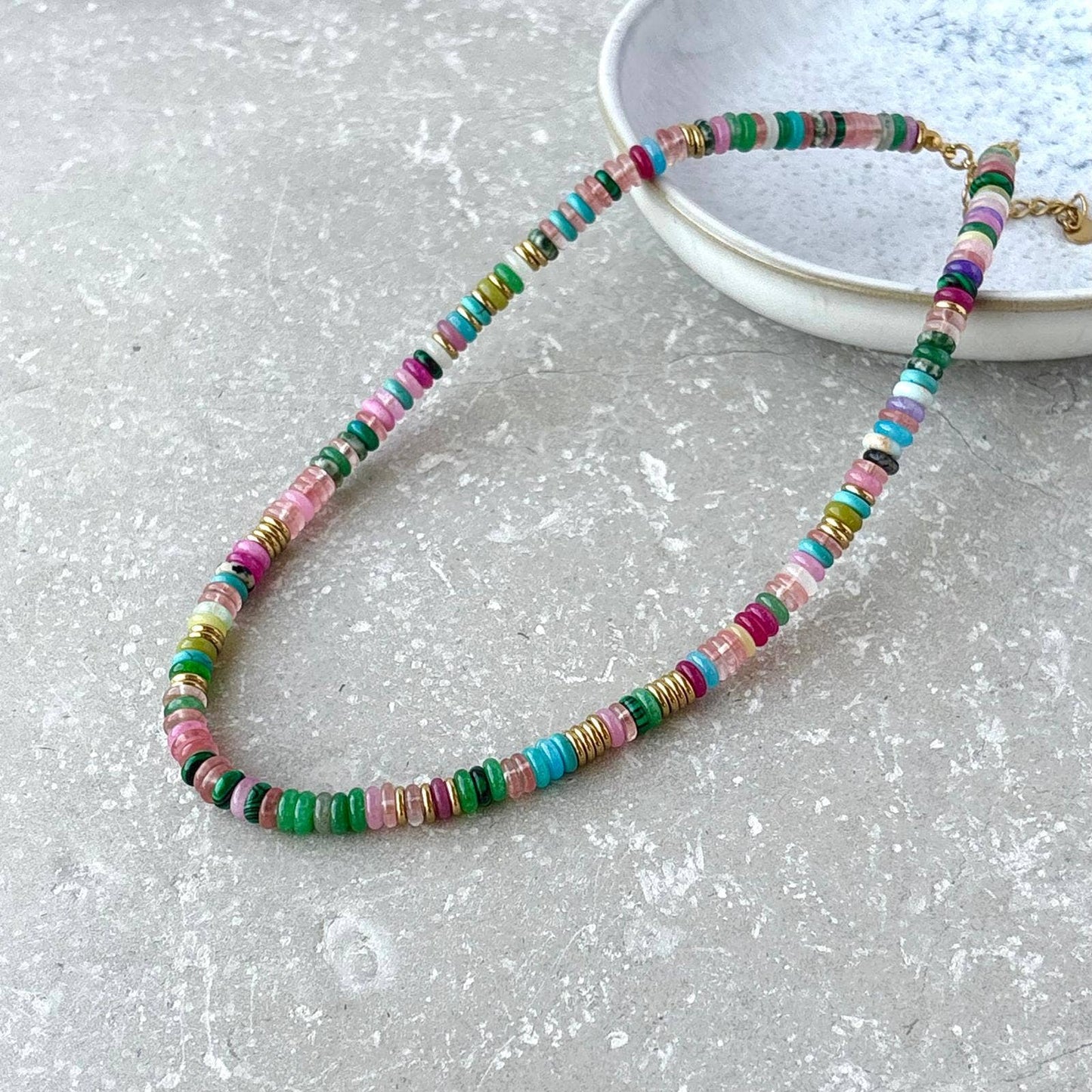 Tania tarnish Resistant Multi-Colour Stone Beaded Necklace