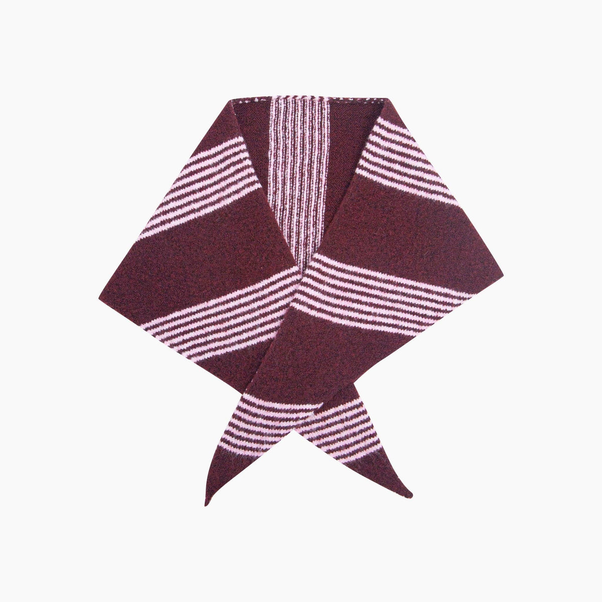 Bridie Striped Triangle Heavyweight Scarf in Berry/Pink