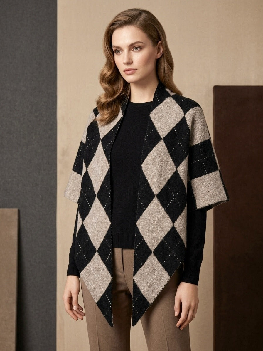 Agnes Argyle oversized triangle shawl/scarf