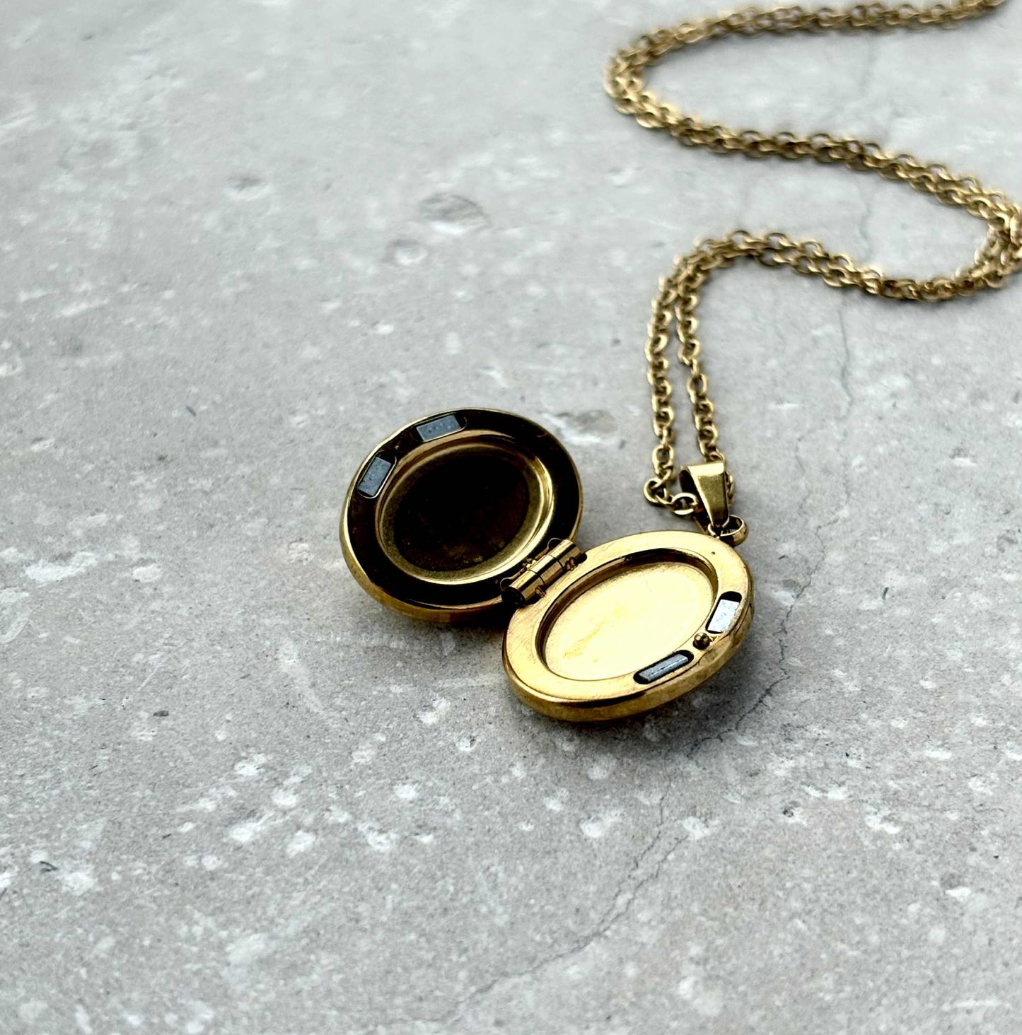 Tarnish Resistant Celestial Locket Necklace With Blue Moon
