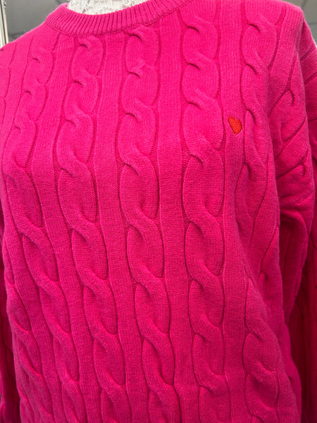 Hallie Heart Embroidery Jumper - Fuchsia