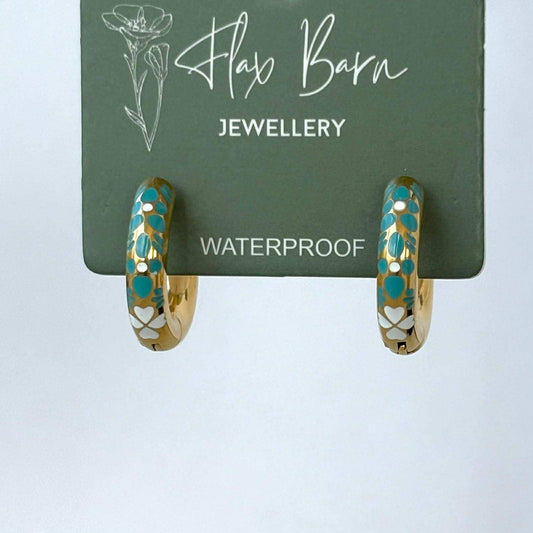Tarnish Resistant Enamel Flower Huggies