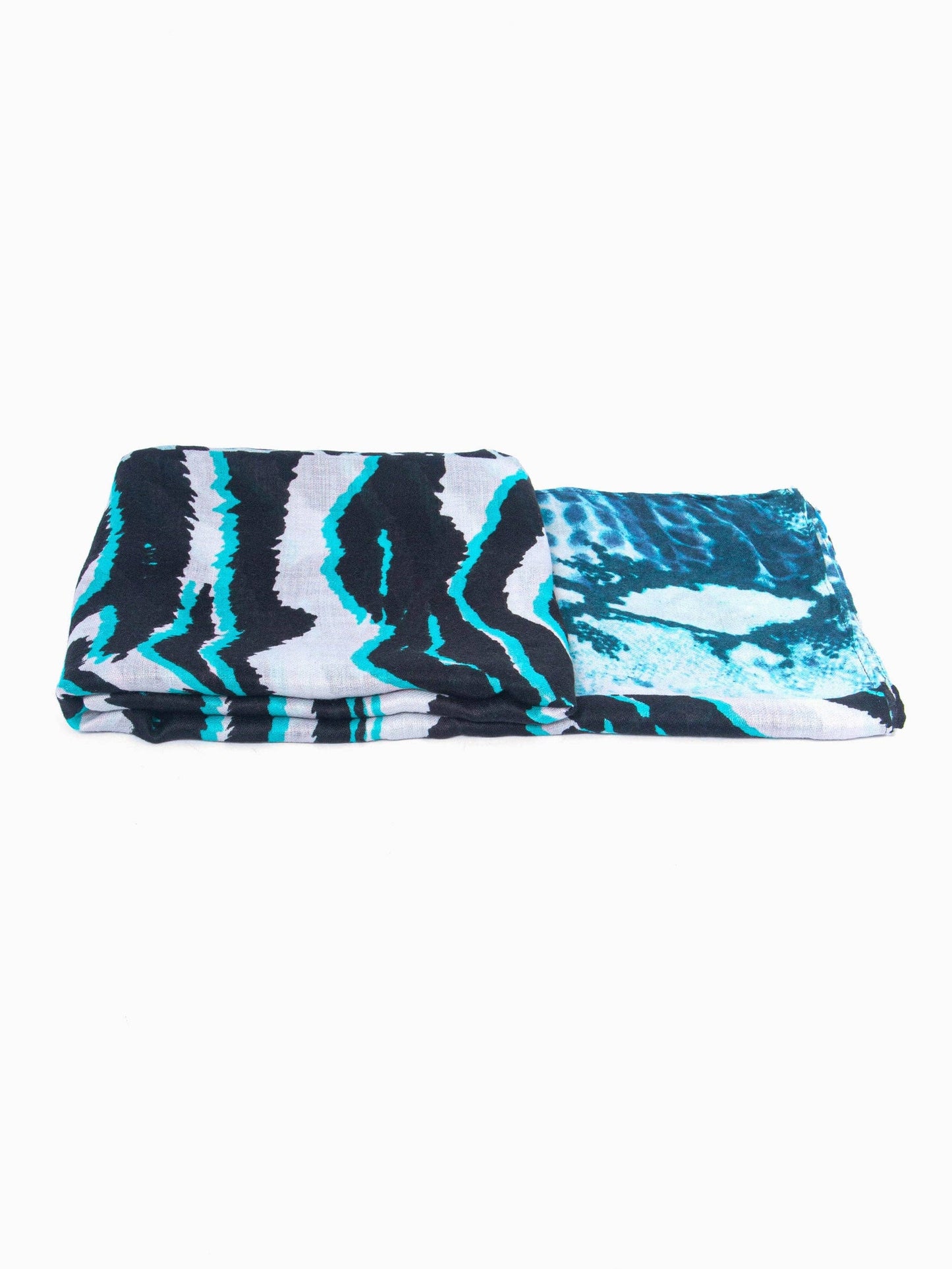 Greta Lightweight Scarf - Blue, Animal