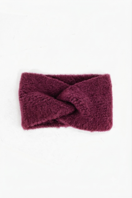 Winter Knitted Headband in Berry