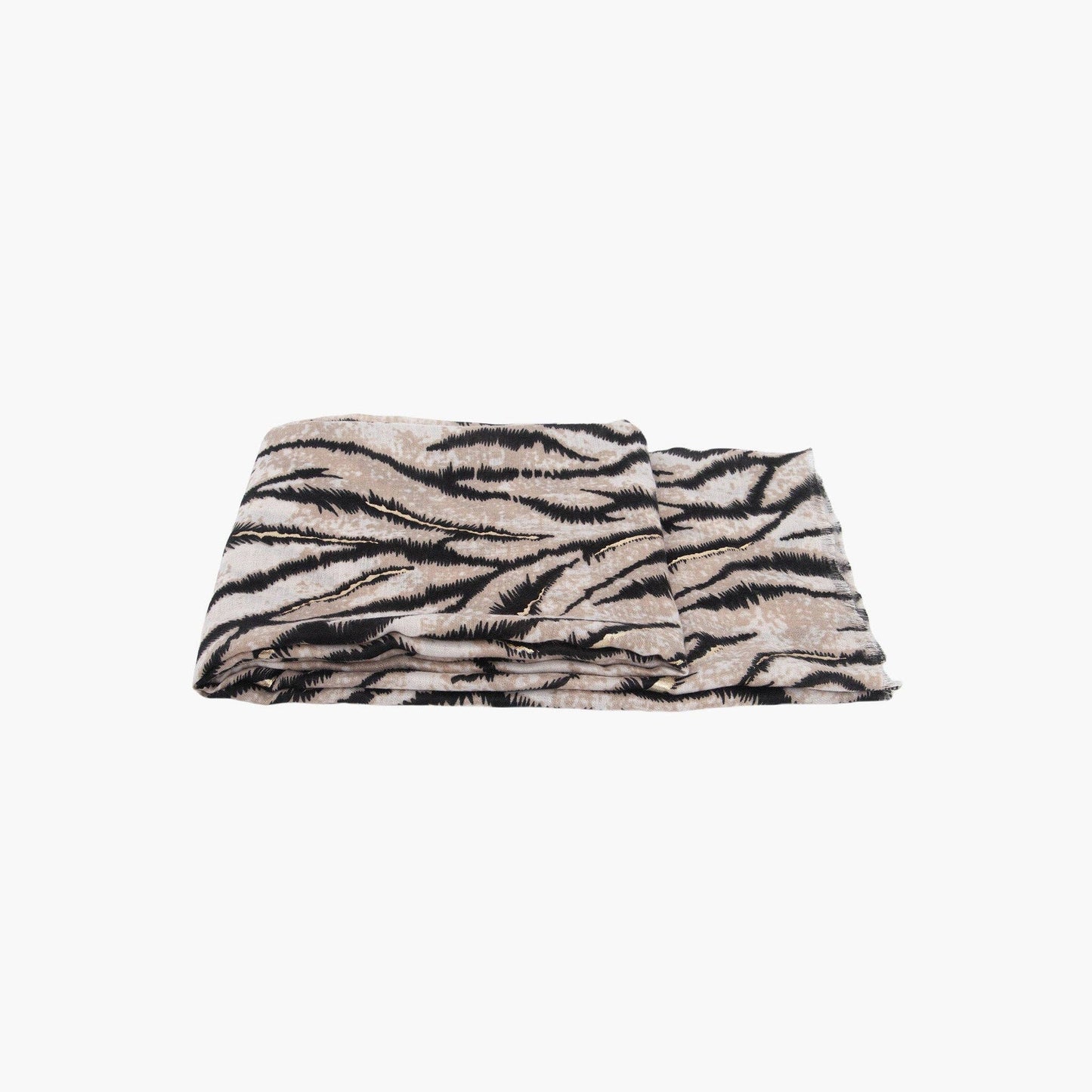 Annika Cream Tiger Stripe Lightweight Scarf